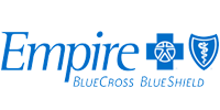 The image displays a logo with the text EMPIRE prominently at the top, followed by Empire State College in smaller font, and below that, the word ALUMNI in capital letters. The logo features a graphic element resembling a shield with a star inside it, and there is an icon of a medical cross to the right of the text EMPIRE. The background of the image is white, and the overall style is corporate and professional.