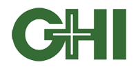 The image displays a logo with the acronym GH in stylized, green lettering on a white background.